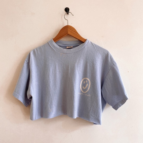 Vintage Tops - Vintage 90s Miami Beach crop top cut off